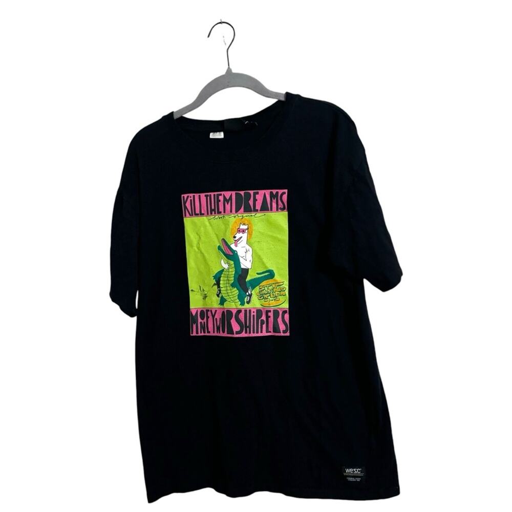 WESC Woof Original Graphic Tee Men's‎ Small/Women's Medium FLAW